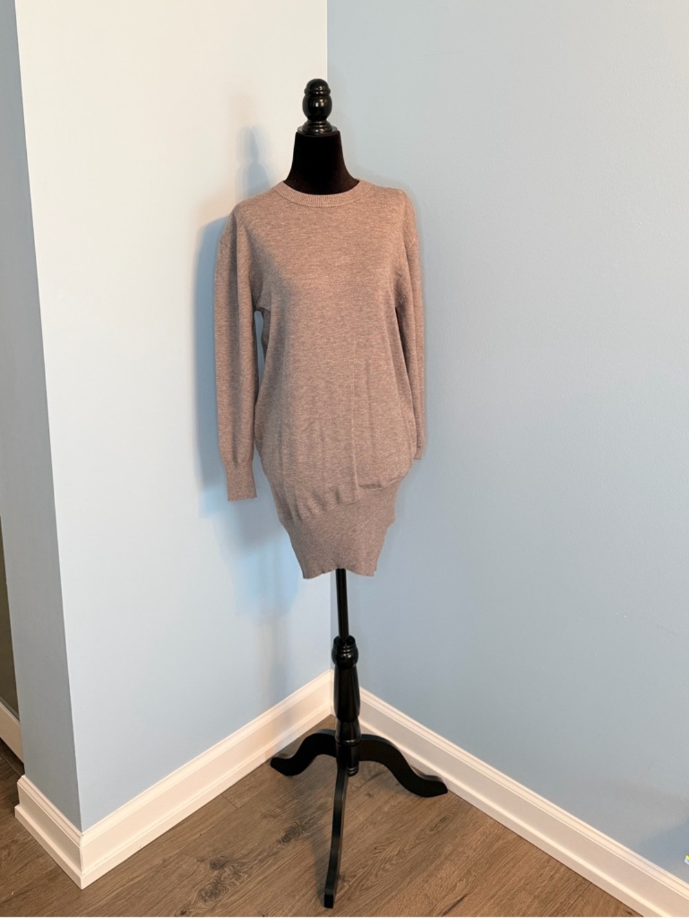 BB Dakota Taupe Crewneck Sweater Dress